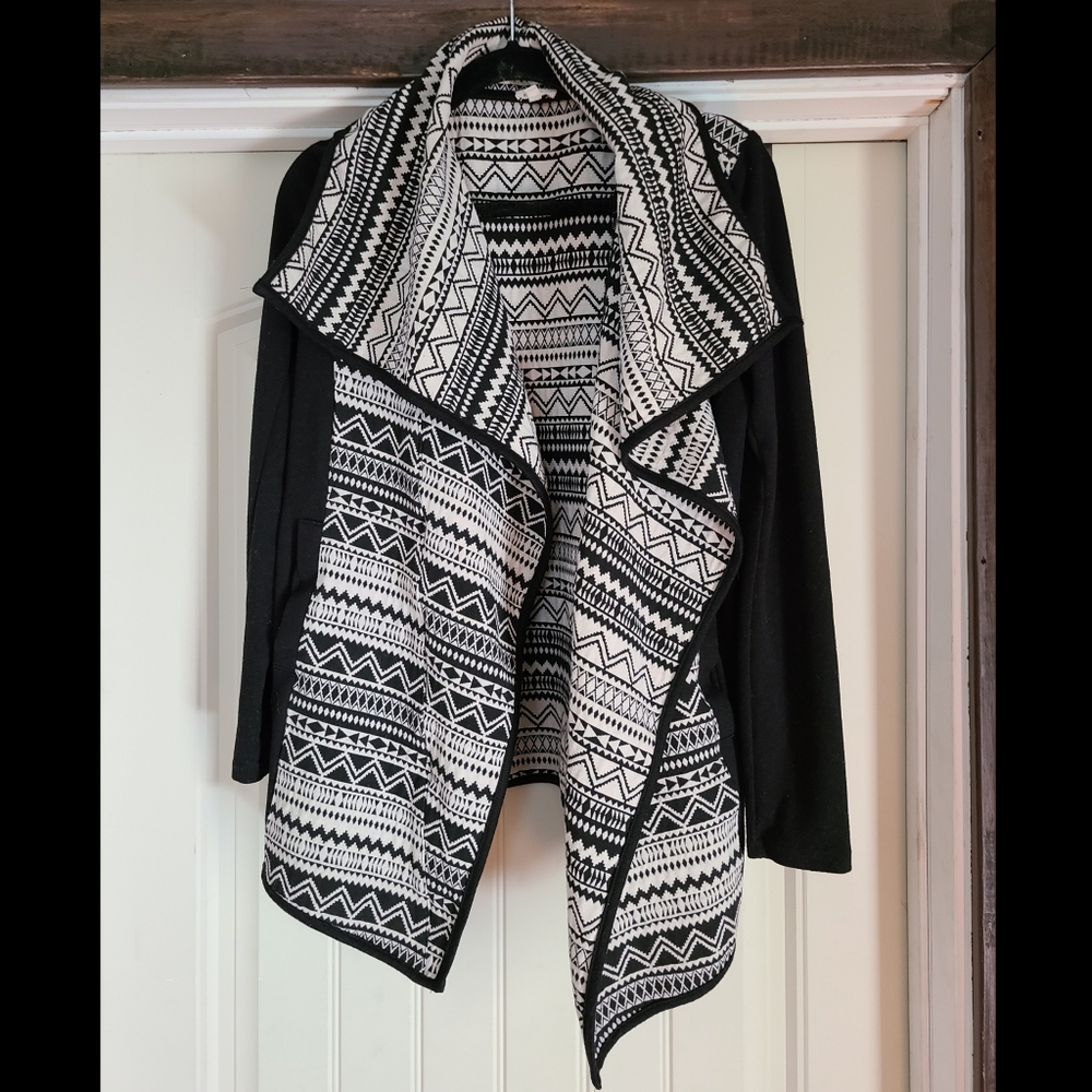 Aztec Print Open Front Cardigan - image 1